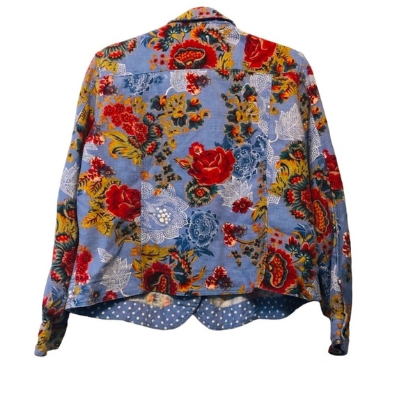 Vintage Floral Red & Blue Blazer - Picture 3 of 5